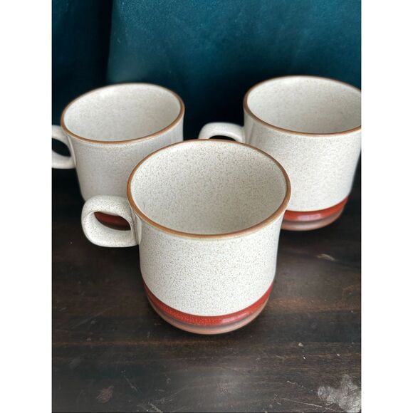 3 Denby England Potter's Wheel Red Rust Speckled Coffee Cup Mug - Picture 6 of 8